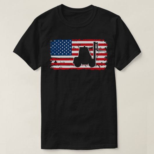 Flag "Forklift Driver USA" T-Shirt (Design vorne)
