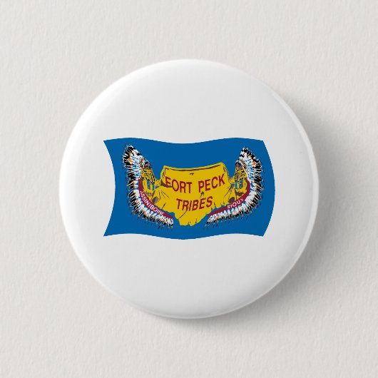 Flag Fort Peck Assiniboine Button (Vorderseite)