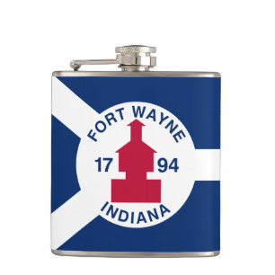 Flag Fort Wayne, Indiana Flask Flachmann