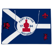 Flag Fort Wayne, Indiana große Geschenktasche Geschenktüte (Vorderseite)
