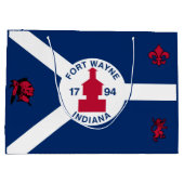 Flag Fort Wayne, Indiana große Geschenktasche Geschenktüte (Rückseite)