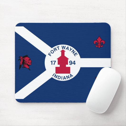 Flag Fort Wayne, Indiana Mousepad (Mit Mouse)