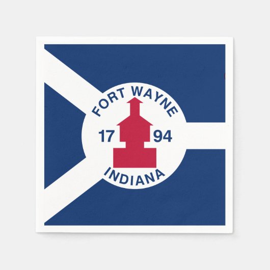 Flag Fort Wayne, Indiana Napkins Serviette (Vorderseite)