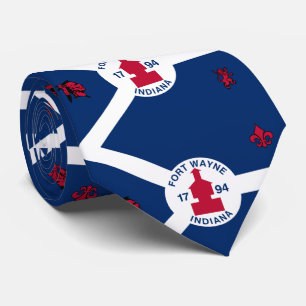 Flag Fort Wayne, Indiana Neck Tie Krawatte