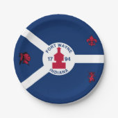 Flag Fort Wayne, Indiana Paper Tellers Pappteller (Vorderseite)