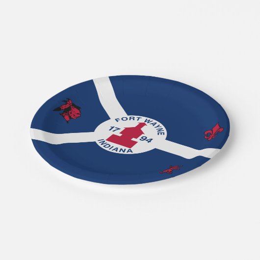 Flag Fort Wayne, Indiana Paper Tellers Pappteller (Schrägansicht)