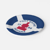 Flag Fort Wayne, Indiana Paper Tellers Pappteller (Schrägansicht)