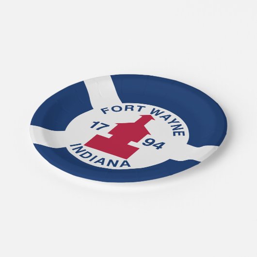 Flag Fort Wayne, Indiana Paper Tellers Pappteller (Schrägansicht)