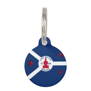 Flag Fort Wayne, Indiana Pet ID Tag Haustiermarke