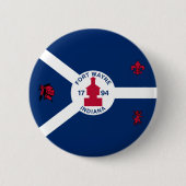Flag Fort Wayne, Indiana Pinback Button (Vorderseite)