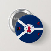 Flag Fort Wayne, Indiana Pinback Button (Vorne & Hinten)