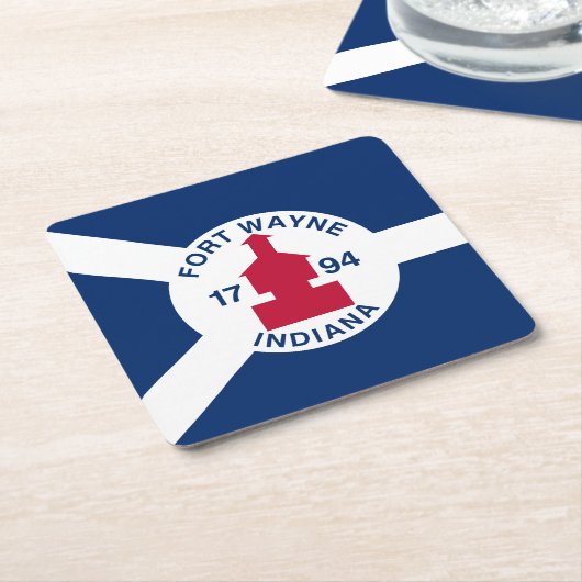 Flag Fort Wayne, Indiana Square Paper Untersetzer (angewinkelt)