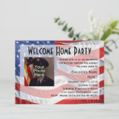 Flag/Foto Militärische willkommene Zuhause Party E Einladung (Stehend Vorderseite)