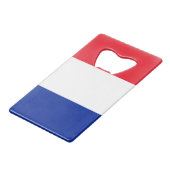 Flag France Credit Card Flaschenöffner (Vorderseite Schrägansicht)