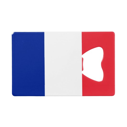 Flag France Credit Card Flaschenöffner (Rückseite Horizontal)