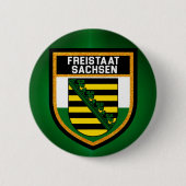 Flag Freistaat Sachsen Button (Vorderseite)