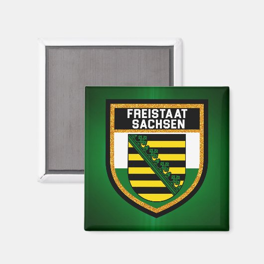 Flag Freistaat Sachsen Magnet (Vorderseite/Rückseite)