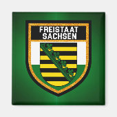 Flag Freistaat Sachsen Magnet (Vorne)