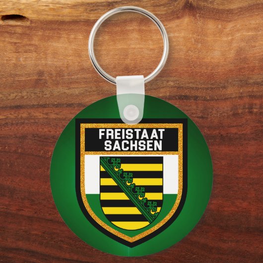 Flag Freistaat Sachsen Schlüsselanhänger (Vorderseite)