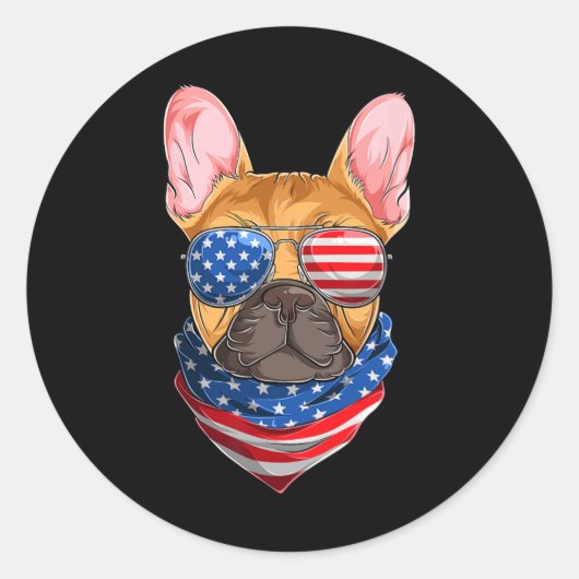 Flag French Bulldog S Runder Aufkleber (Vorderseite)