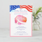 Flag-Fundraiser für das Aufklärungsmonat des Krebs Einladung (Stehend Vorderseite)