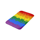Flag Funky Boho Abstrakt Gay Rainbow Mosaic Pride Badematte (Schrägansicht)