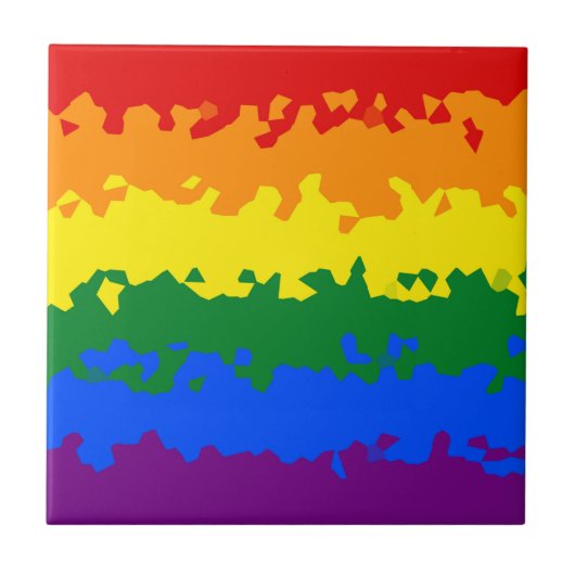 Flag Funky Boho Abstrakt Gay Rainbow Mosaic Pride Fliese (Vorderseite)
