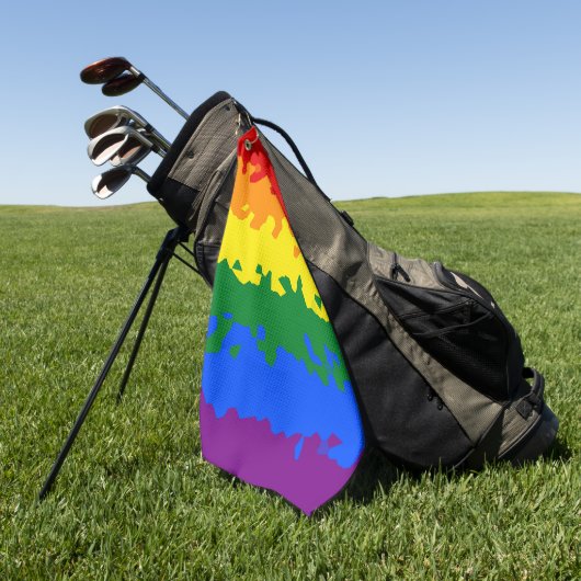 Flag Funky Boho Abstrakt Gay Rainbow Mosaic Pride Golfhandtuch (Gras)