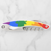 Flag Funky Boho Abstrakt Gay Rainbow Mosaic Pride Kellnermesser (Vorderseite)