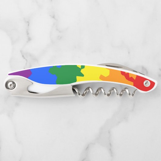 Flag Funky Boho Abstrakt Gay Rainbow Mosaic Pride Kellnermesser (Vorderseite)