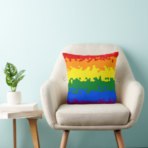 Flag Funky Boho Abstrakt Gay Rainbow Mosaic Pride Kissen