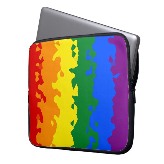 Flag Funky Boho Abstrakt Gay Rainbow Mosaic Pride Laptopschutzhülle (Vorderseite Links)
