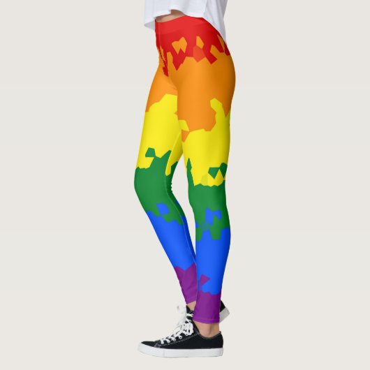 Flag Funky Boho Abstrakt Gay Rainbow Mosaic Pride Leggings (Links)