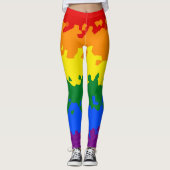 Flag Funky Boho Abstrakt Gay Rainbow Mosaic Pride Leggings (Vorderseite)