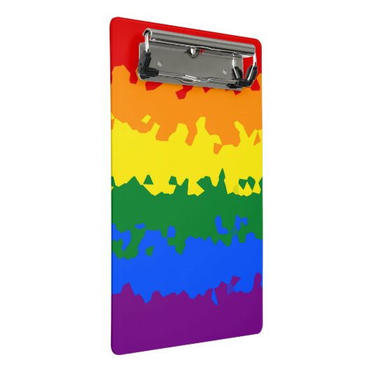 Flag Funky Boho Abstrakt Gay Rainbow Mosaic Pride Mini Klemmbrett (Schrägansicht)