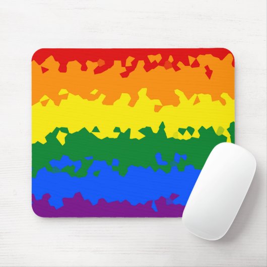 Flag Funky Boho Abstrakt Gay Rainbow Mosaic Pride Mousepad (Mit Mouse)