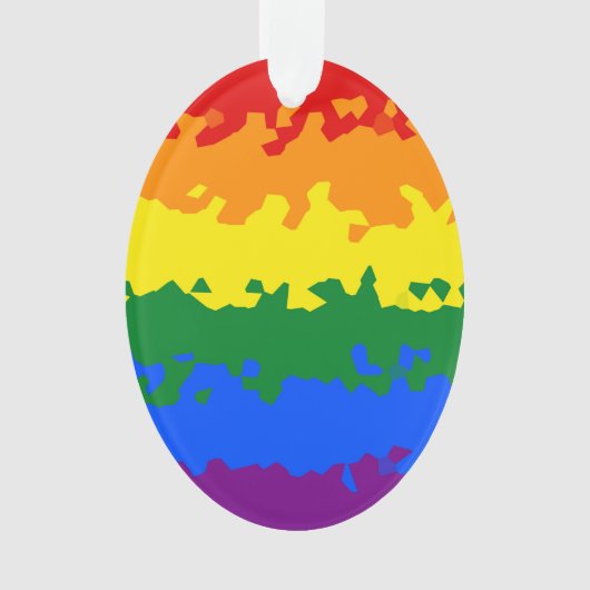 Flag Funky Boho Abstrakt Gay Rainbow Mosaic Pride Ornament (Vorderseite)