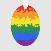 Flag Funky Boho Abstrakt Gay Rainbow Mosaic Pride Ornament (Rückseite)