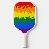 Flag Funky Boho Abstrakt Gay Rainbow Mosaic Pride Pickleball Schläger (Vorderseite)
