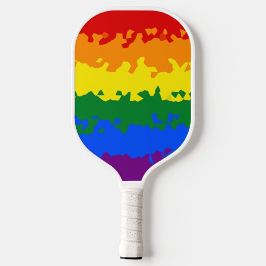 Flag Funky Boho Abstrakt Gay Rainbow Mosaic Pride Pickleball Schläger (Rückseite)
