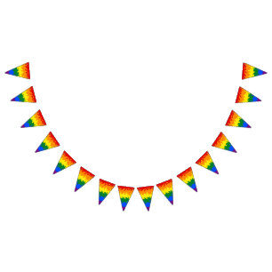 Flag Funky Boho Abstrakt Gay Rainbow Mosaic Pride Wimpelkette