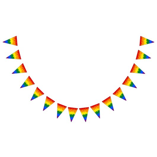 Flag Funky Boho Abstrakt Gay Rainbow Mosaic Pride Wimpelkette (Alle)