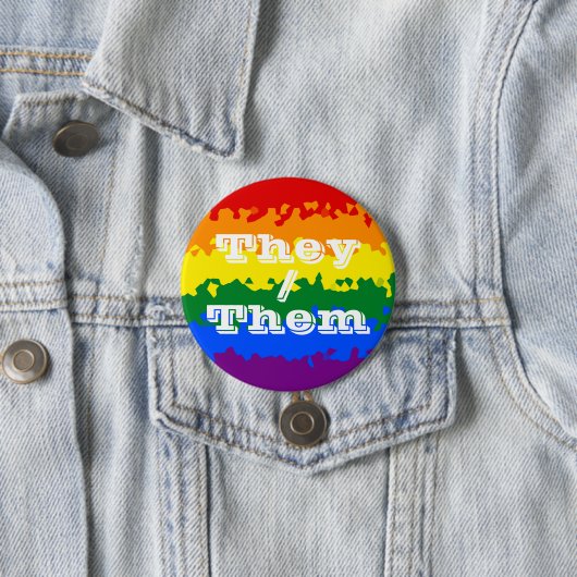Flag Funky Boho Pronoun Gay Pride individuell anpa Button (Beispiel)