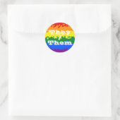 Flag Funky Boho Pronoun Gay Pride individuell anpa Runder Aufkleber (Tasche)