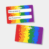 Flag Funky Boho Rainbow Anpassbare Gay Pride Ausweis (Vorder- & Rückseite)
