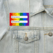 Flag Funky Boho Rainbow Anpassbare Gay Pride Namensschild (Beispiel)