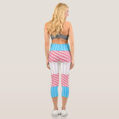 Flag "Funky Boho Stripe Abstrakt Transgender Pride Capri Leggings (Rückseite)