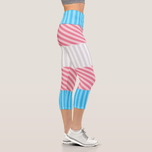 Flag "Funky Boho Stripe Abstrakt Transgender Pride Capri Leggings