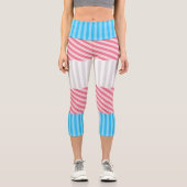 Flag "Funky Boho Stripe Abstrakt Transgender Pride Capri Leggings (Vorderseite)