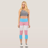 Flag "Funky Boho Stripe Abstrakt Transgender Pride Capri Leggings (Vorderseite)